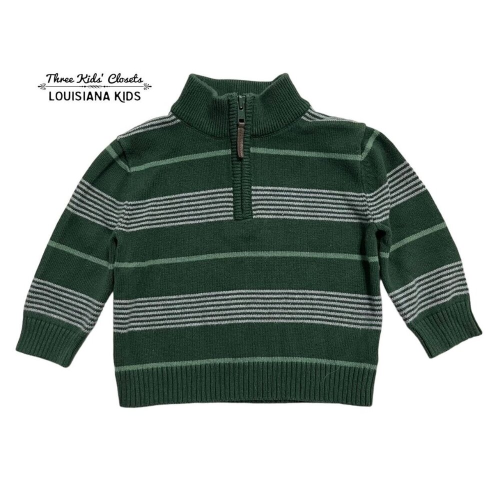 Cherokee 12m Green Striped Elbow Patch Sweater